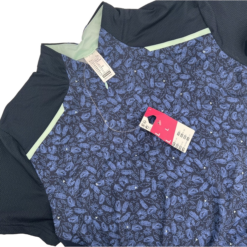 DECATHLON Triban Women's Size M Blue Liberty Print 1/4-Zip Cycling Jersey NWT